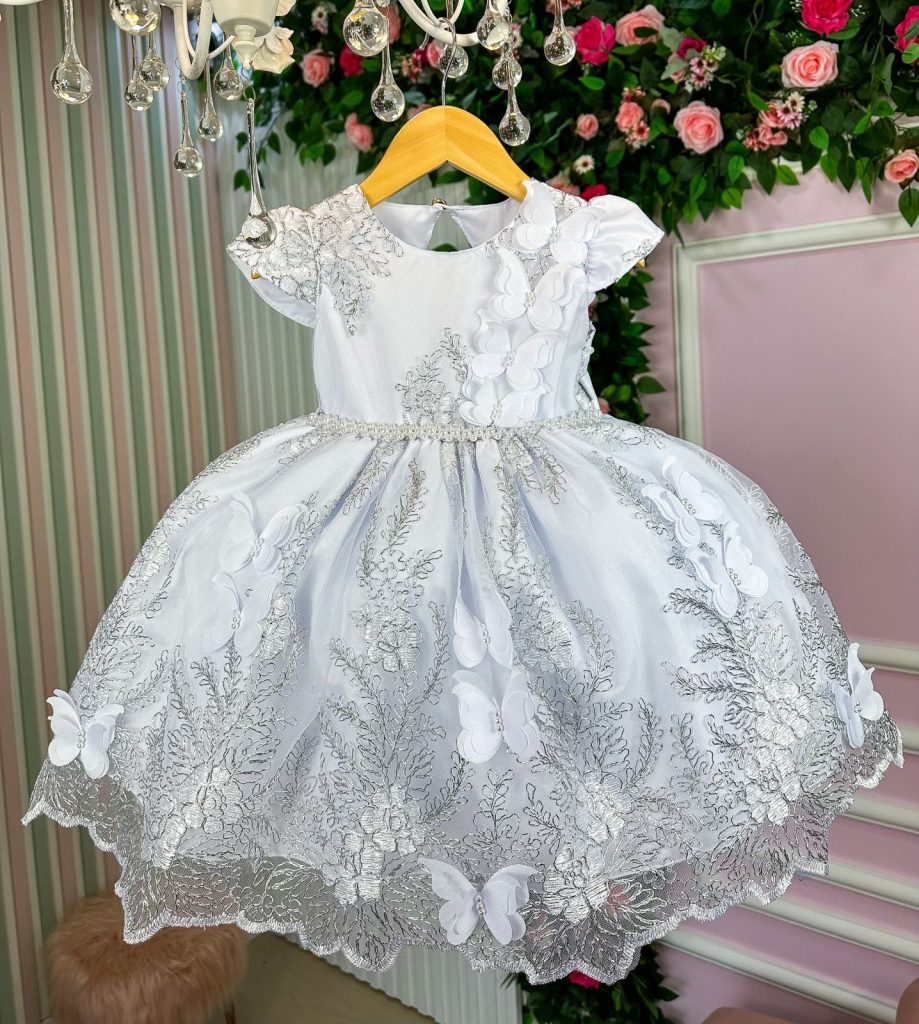 Vestido Marie Jardim Encantado Renda Branco