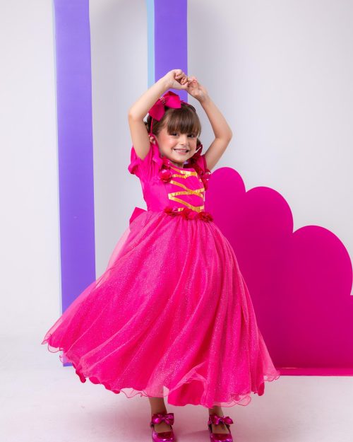 Vestido Bella Child/Fantasia Longa A Bela Adormecida Aurora Pink
