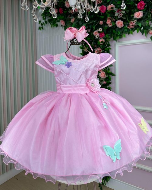 Vestido Marie Rosa Jardim Encantado Flores