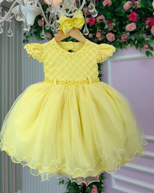 Vestido Menina Bonita Bebe Julieta Amarelo