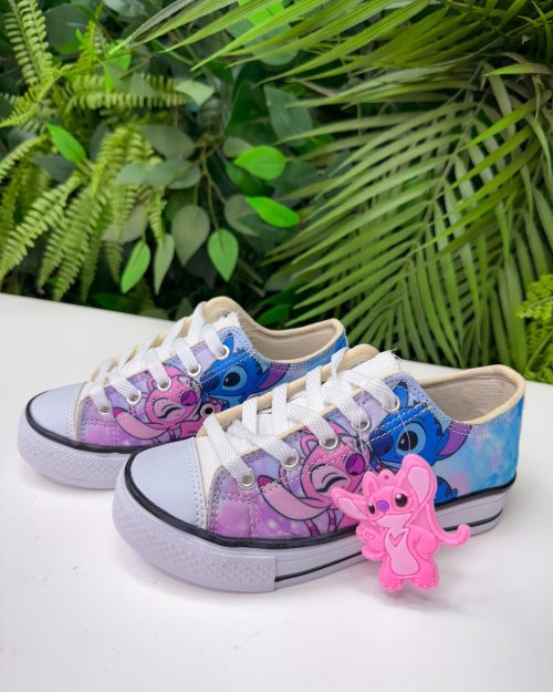 Tenis Tematico Stitch e Angel Rosa