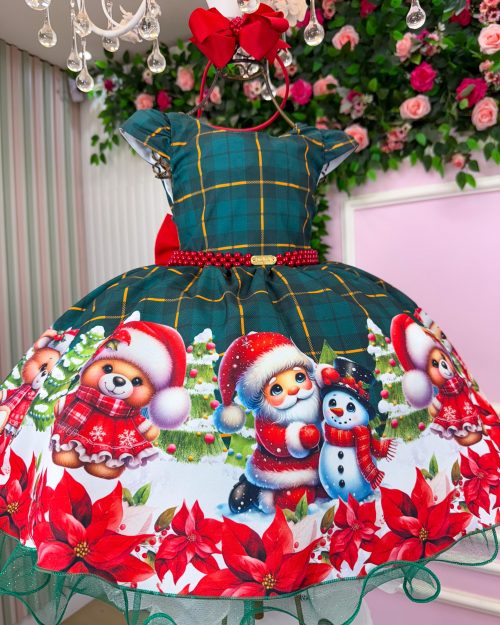 Vestido Brilho de Neve Natal