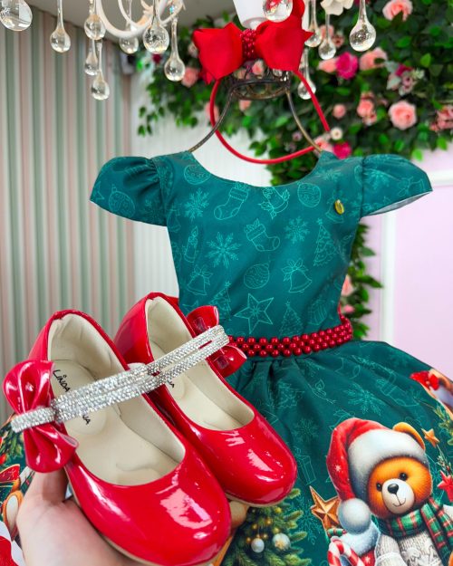 Vestido Teddy Natalino Verde